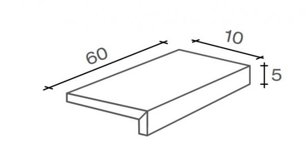 QUARTZ STONE  Elemento L  White  10x60x5cm Grip