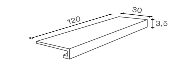 SUITE - CONCEPT Gradino Costa Retta    White 30x120x3,5cm