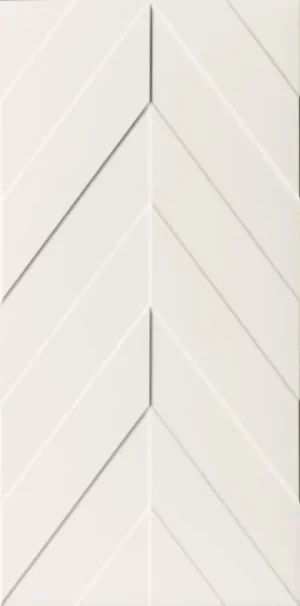 4D   Chevron  White 40x80cm Matt