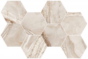 SUPREMEOnyx Prestige Mosaico Hexagon 51x29,2cm Anticato Rett. hr. 8,5mm