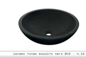 Tondo Basalto Nero 45 cm - hl. 15 cm