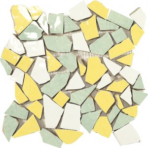 POLVERI VIETRESI WALL  Mosaico Su Rete Palladiana Mix Giallo Verde   30 x 30 cm