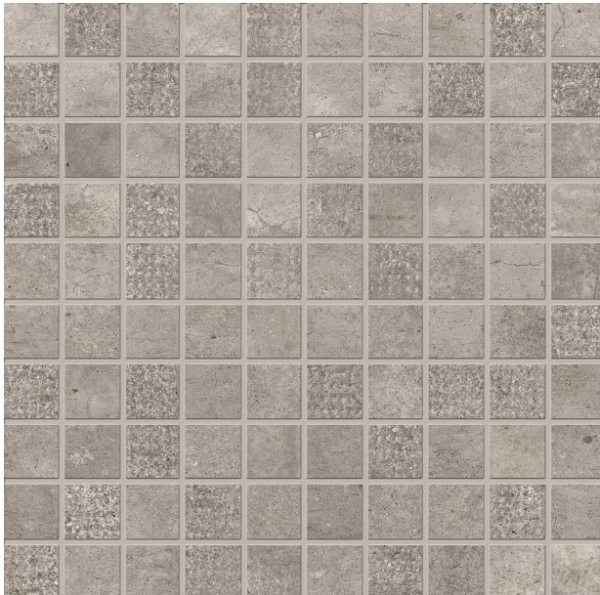 STATALE9   Grigio Cemento Mosaico Mix 30x30cm Nat. Rett.