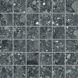 LOMBARDA  Nero  Mosaico  30x30cm - 5x5cm Nat. 9,5mm