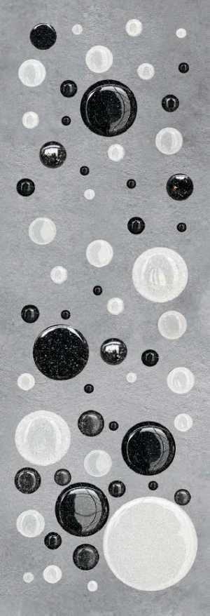 ARCHITECTURAE, Tondi Bubbles Liscio C Lurex Bianco Silver - Nero Silver Mosaico, 40x40cm