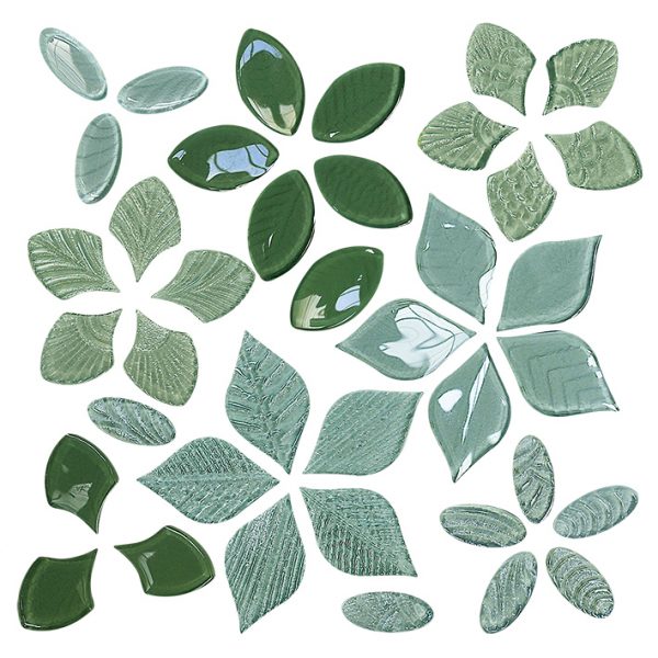 NATURAE FOGLIE, Foglie Fantasia Mix Mint A mosaico, 30x30cm