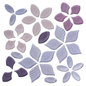 NATURAE FOGLIE, Foglie Fantasia Mix Violet C mosaico, 30x30cm