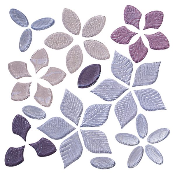 NATURAE FOGLIE, Foglie Fantasia Mix Violet B mosaico, 30x30cm