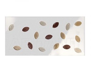 NATURAE FOGLIE, Tiles White Foglie A Cappuccino, 30x60cm