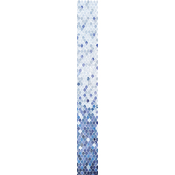 SCULPTURAE, Fiori Sfumati Azzurri Pannello Stuccato, 200x32cm