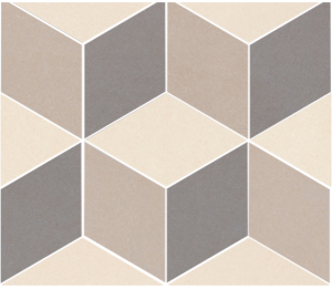 ELEMENTS  DESIGN  Mosaico Rombi Warm Beige/Grey/Ivory   30,5x30,2cm Natural Rett. R9  hr. 9mm