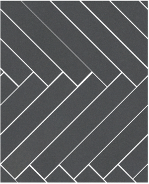 ELEMENTS  DESIGN  Mosaico Herringbone  Black  34,5x42cm Natural Rett. R9  hr. 9mm