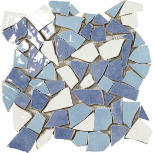 POLVERI VIETRESI WALL  Mosaico Su Rete Palladiana Mix Blu Azzurro   30 x 30 cm