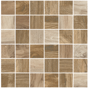 NORTH WIND Mosaico 5x5cm Monocolore 36 Tessere  Mix Brown/Oak  30x30 cm Naturale