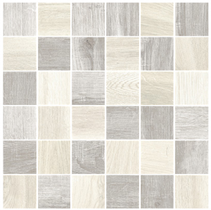 NORTH WIND Mosaico 5x5cm Monocolore 36 Tessere Mix Ivory/Grey   30x30 cm Naturale