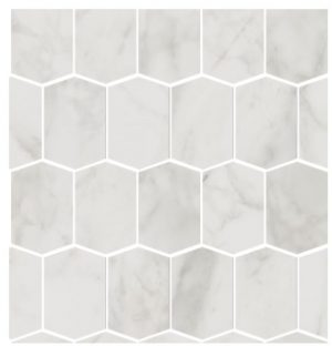 VELVET  Mosaico Hexagon  Foglio  White 31 x 35 cm Rett.