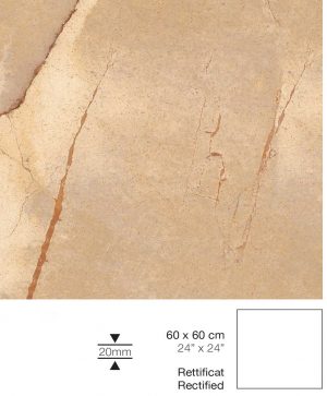 PIETRA DI SERRENTI  Beige Outdoor    60x60cm  Nat. Rett. hr. 20mm