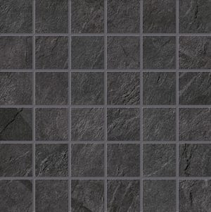 STONEWORK  Ardesia Nera     Mosaico Su Rete  30x30cm Rett.