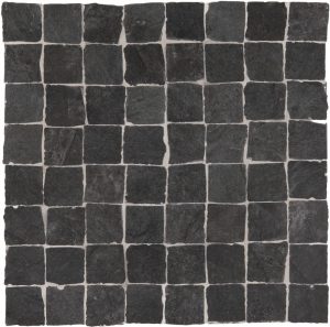 STONEWORK   Ardesia Nera    Mosaico Burattato  30x30cm Rett.