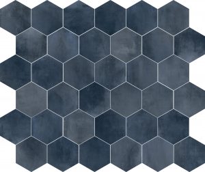 INDUSTRIAL  Hexagon  Blue 12,5x21,5cm Rett.