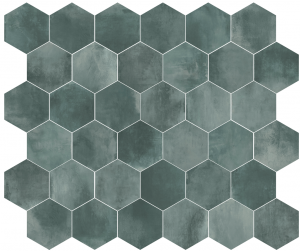 INDUSTRIAL  Hexagon  Green 12,5x21,5cm Rett.