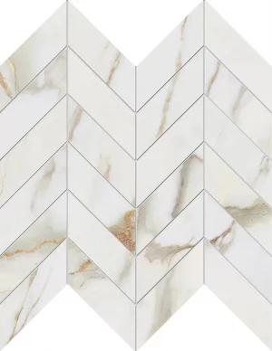 CHARME   Gold  Mosaico Chevron Foglio 30x31cm