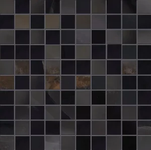 TELE DI MARMO ONYX  Onyx  Black  Mosaico 30x30cm (3x3cm) Silktech hr. 9,5mm