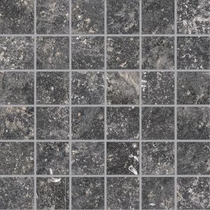 UNIQUE BLEU    Anthracite  Ancienne Mosaico 30x30cm (5x5cm) Nat.  9,5mm