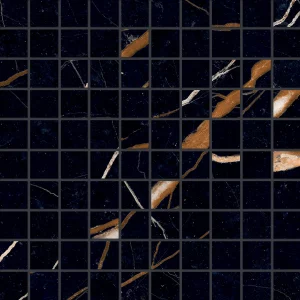 UNIQUE MARBLE Mosaico   Sahara Noir  30x30cm (3x3cm) Silktech 9,5mm