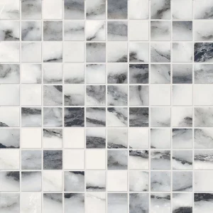 UNIQUE MARBLE Mosaico   Bianco Siena   30x30cm (3x3cm) Silktech 9,5mm