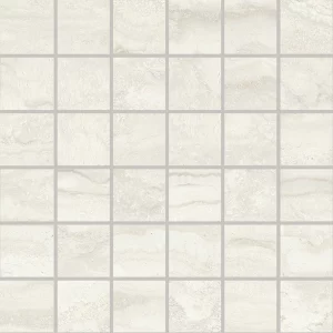 UNIQUE TRAVERTINE   Mosaico  White  Vein Cut 30x30cm (5x5cm) Nat. 9,5mm