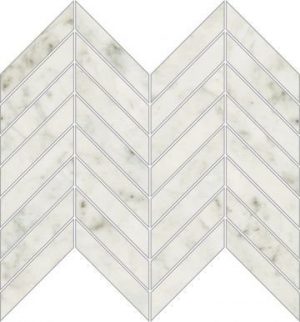 IMPERIAL MICHELANGELO Chevron Bianco Carrara  25,5x29,8cm Levigato