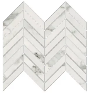 IMPERIAL MICHELANGELO Chevron Bianco Apuano  25,5x29,8cm Levigato