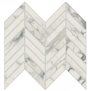 IMPERIAL MICHELANGELO Chevron Bianco Arabescato  25,5x29,8cm Levigato